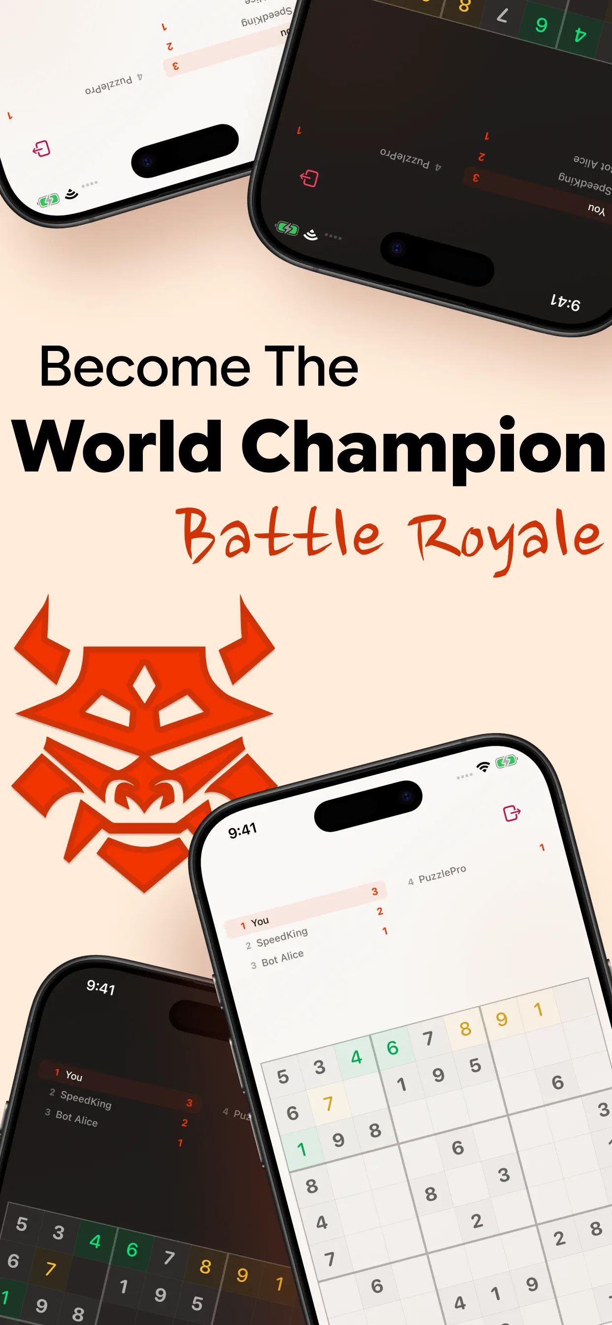 Battle Royale: several players racing on one shared sudoku grid