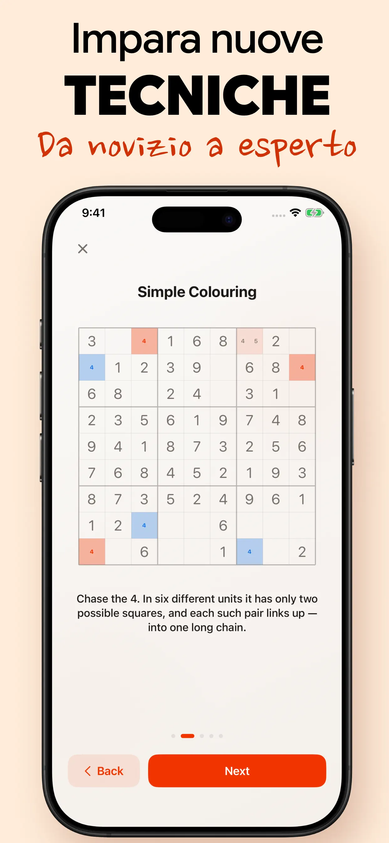 Impara nuove tecniche, da novizio a esperto: una lezione passo passo su una tecnica del sudoku